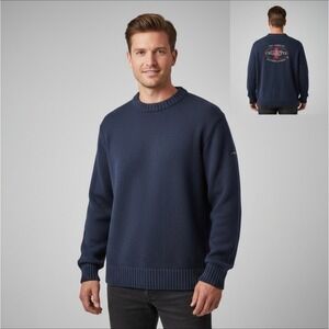 Vintage Cigarette Racing Team Knit Sweater Navy - Men's - Large -Powerboat USA